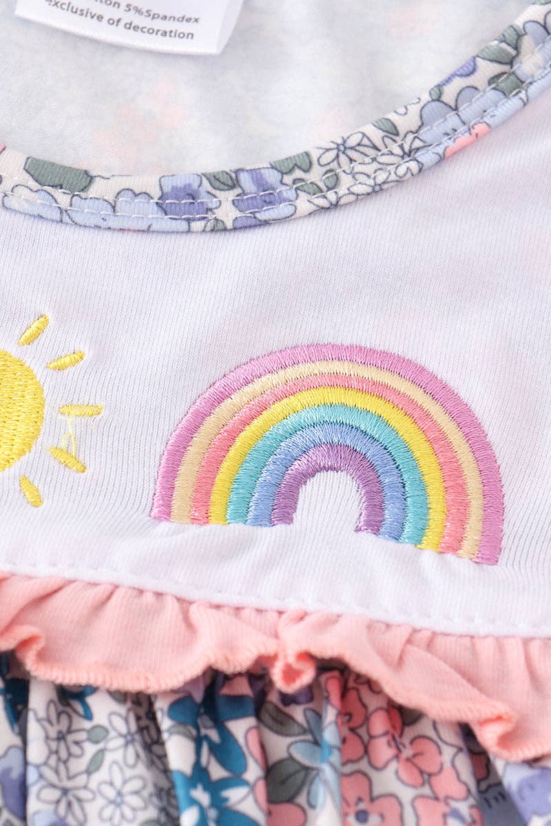 Rainbow Sun Embroidery Dress
