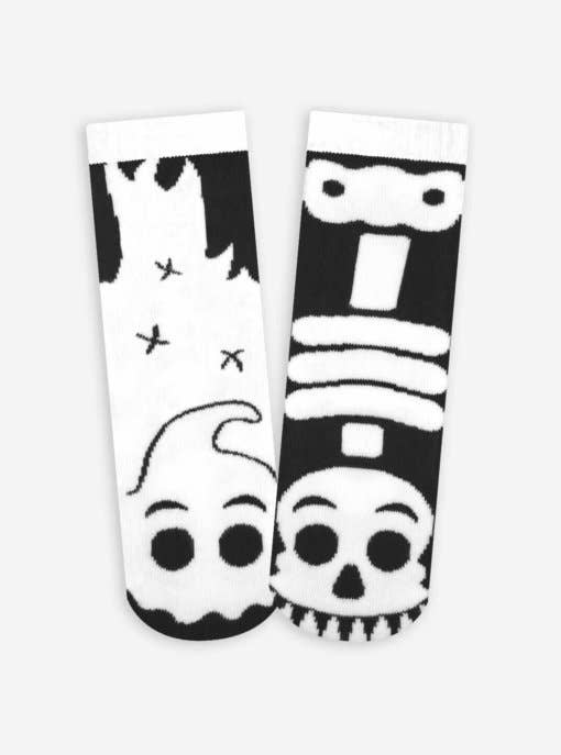 Ghost & Skeleton GLOW IN THE DARK Halloween Kids Socks